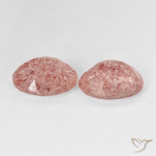 Gemme di Quarzo fragola Rosa chiaro naturale da 4.76 ct, Ovale, Trasparente