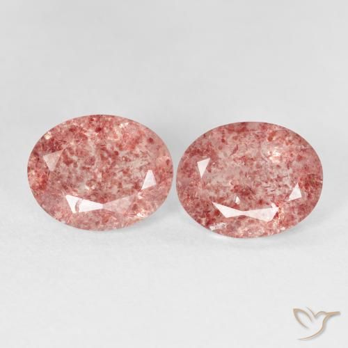 4.46ctw Naturale rosa lampone Quarzo Fragola, Ovale, Trasparente