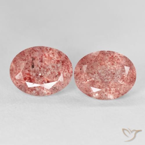 5.80ctw Naturale Rosa medio Quarzo Fragola, Ovale, Trasparente