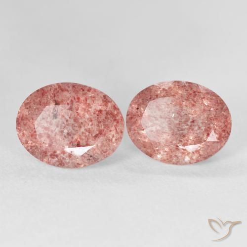 Gemme di Quarzo fragola Rosa medio naturale da 5.80 ct, Ovale, Trasparente