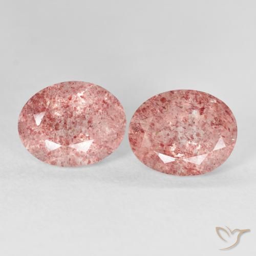 5.71ctw Naturale Rosa chiaro Quarzo Fragola, Ovale, Trasparente