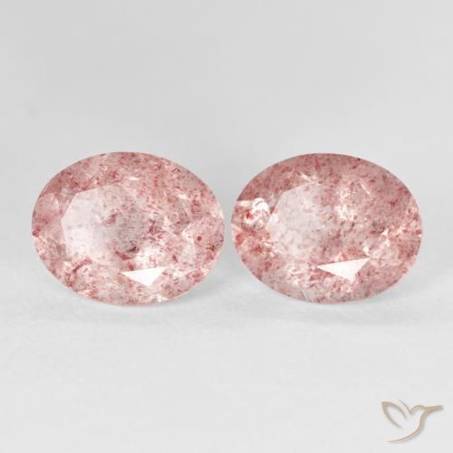 Gemme di Quarzo fragola Rosa chiaro naturale da 5.22 ct, Ovale, Trasparente