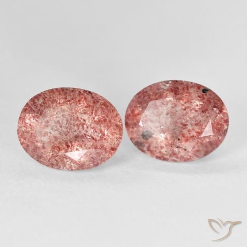Gemme di Quarzo fragola Rosa medio naturale da 5.17 ct, Ovale, Trasparente