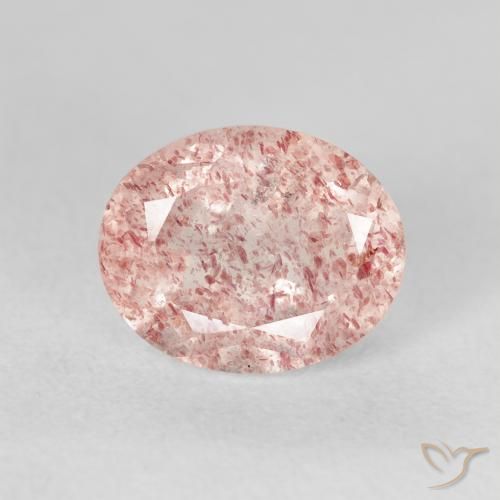 3.06ct Naturale Rosa chiaro Quarzo Fragola, Ovale, Trasparente