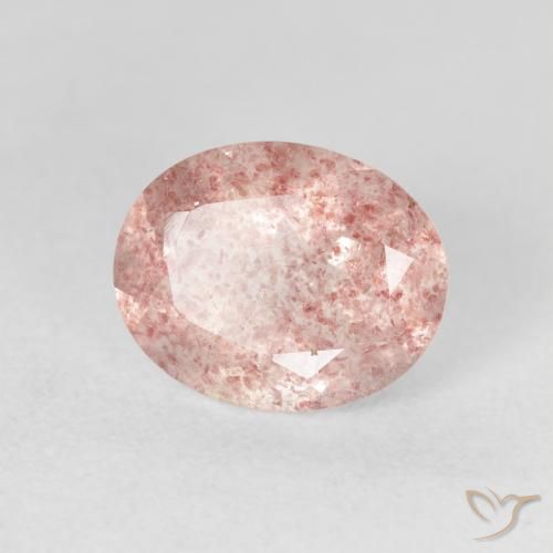 Quarzo fragola Rosa chiaro naturale da 2.53 ct, Ovale, Trasparente