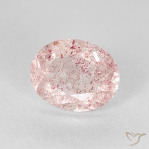 Quarzo fragola Rosa chiaro naturale da 2.58 ct, Ovale, Trasparente
