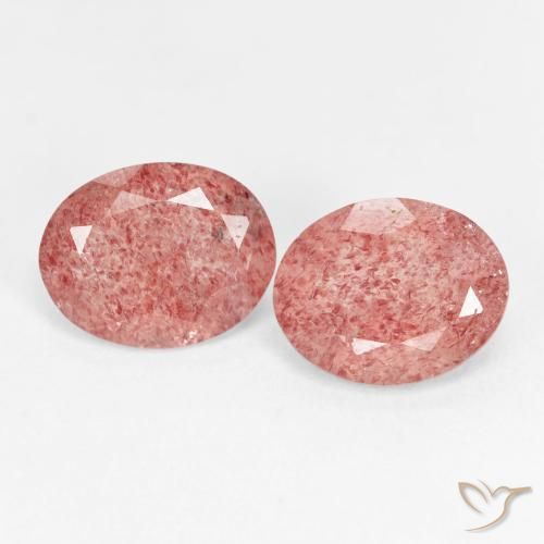 4.29ctw Naturale rosa lampone Quarzo Fragola, Ovale, Trasparente