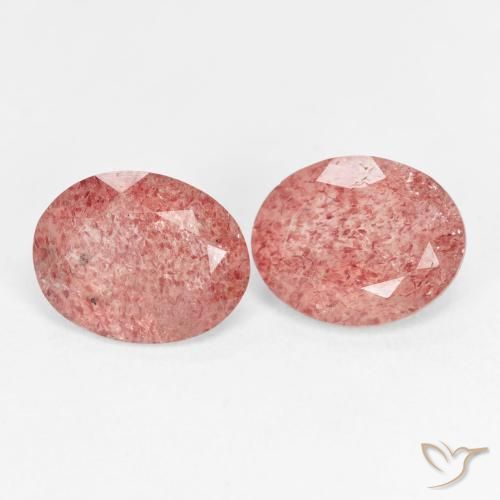 Gemme di Quarzo fragola rosa lampone naturale da 4.29 ct, Ovale, Trasparente