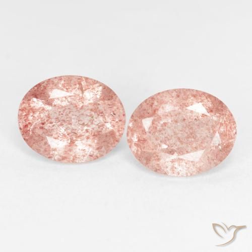 4.67ctw Naturale Rosa terroso Quarzo Fragola, Ovale, Trasparente