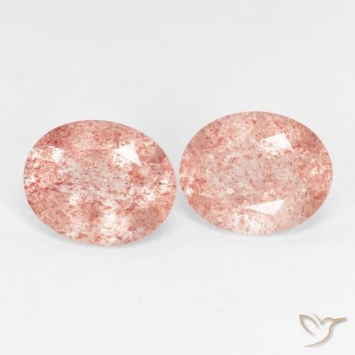 Gemme di Quarzo fragola Rosa terroso naturale da 4.67 ct, Ovale, Trasparente