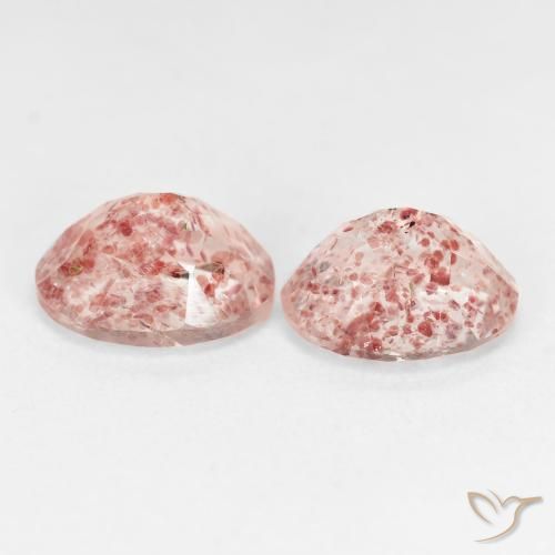 Gemme di Quarzo fragola Rosa terroso naturale da 5.24 ct, Ovale, Trasparente