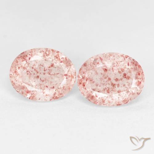 5.18ctw Naturale Rosa arancio Quarzo Fragola, Ovale, Trasparente