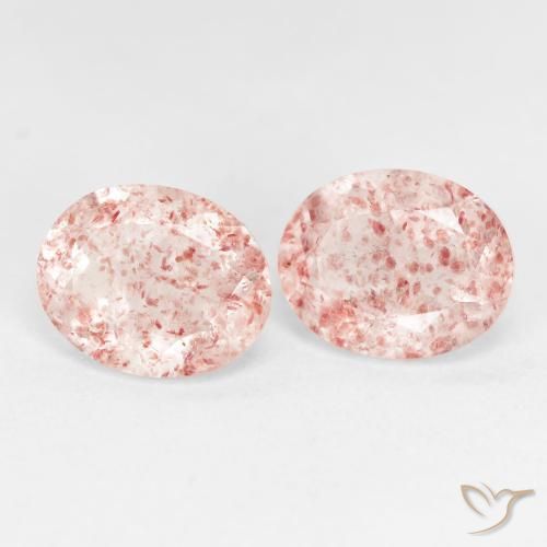Gemme di Quarzo fragola Rosa arancio naturale da 5.18 ct, Ovale, Trasparente