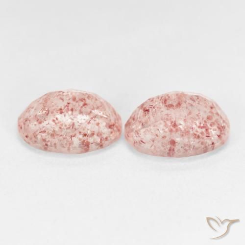 Gemme di Quarzo fragola Rosa arancio naturale da 5.18 ct, Ovale, Trasparente