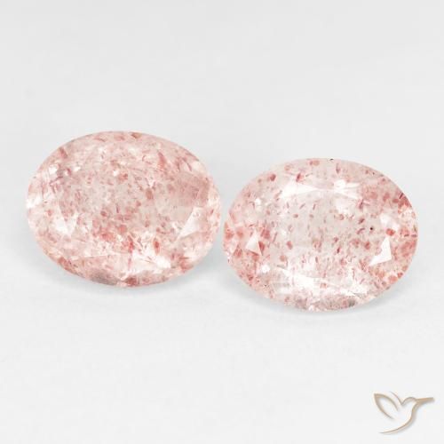 4.94ctw Naturale Rosa chiaro Quarzo Fragola, Ovale, Trasparente