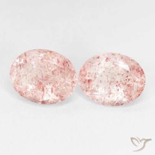 Gemme di Quarzo fragola Rosa chiaro naturale da 4.94 ct, Ovale, Trasparente