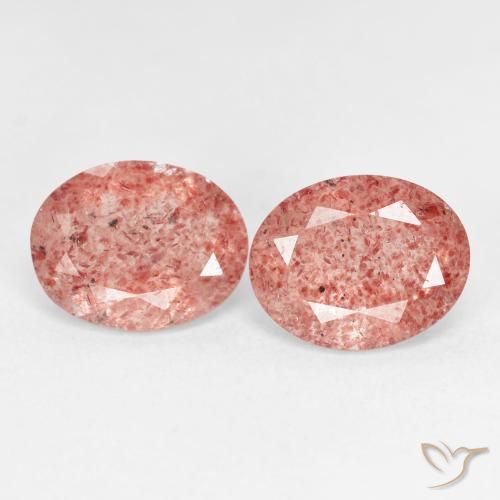 4.65ctw Naturale Rosa medio Quarzo Fragola, Ovale, Trasparente