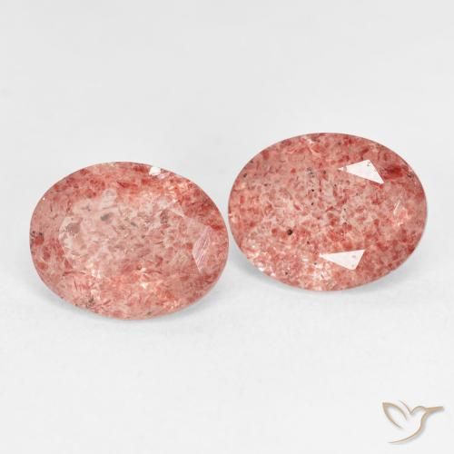 Gemme di Quarzo fragola Rosa medio naturale da 4.65 ct, Ovale, Trasparente
