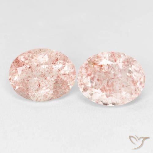 5.59ctw Naturale Rosa chiaro Quarzo Fragola, Ovale, Trasparente