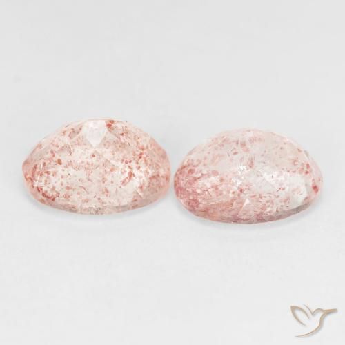 Gemme di Quarzo fragola Rosa chiaro naturale da 5.59 ct, Ovale, Trasparente