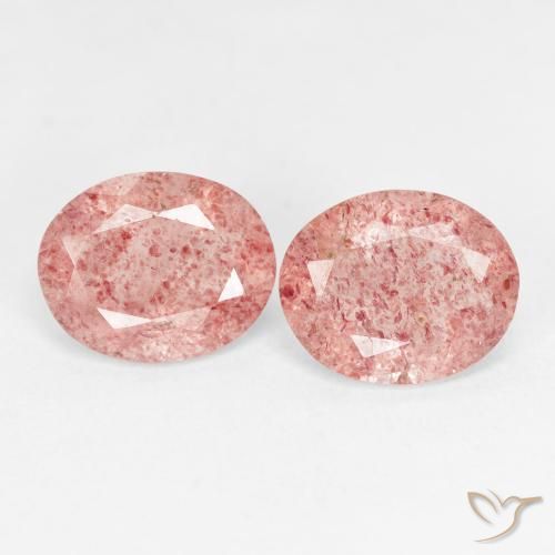 4.21ctw Naturale Rosa chiaro Quarzo Fragola, Ovale, Trasparente
