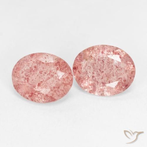 Gemme di Quarzo fragola Rosa chiaro naturale da 4.21 ct, Ovale, Trasparente