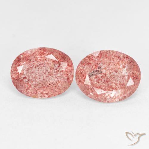 4.82ctw Naturale rosso indiano Quarzo Fragola, Ovale, Trasparente
