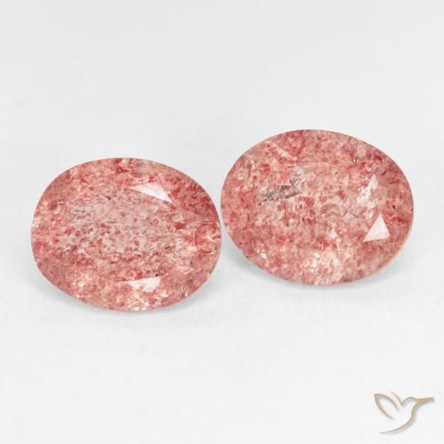 Gemme di Quarzo fragola rosso indiano naturale da 4.82 ct, Ovale, Trasparente