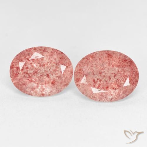 5.23ctw Naturale Rosa arancio Quarzo Fragola, Ovale, Trasparente