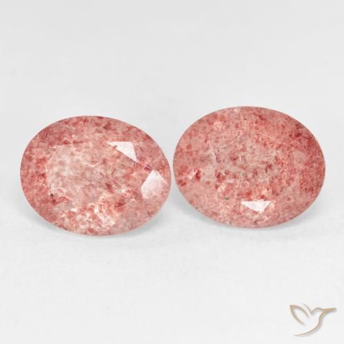 Gemme di Quarzo fragola Rosa arancio naturale da 5.23 ct, Ovale, Trasparente