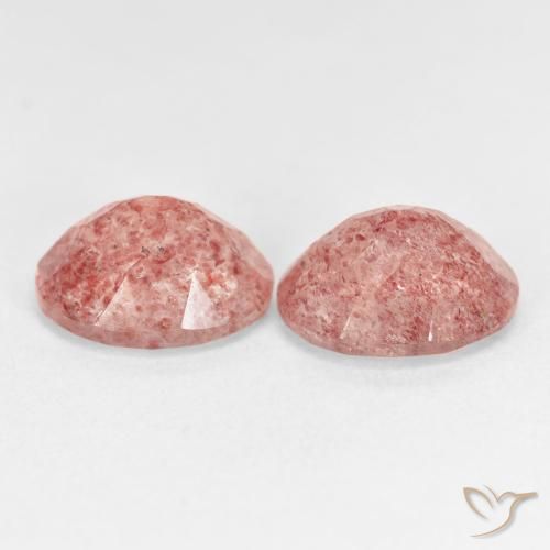 Gemme di Quarzo fragola Rosa arancio naturale da 5.23 ct, Ovale, Trasparente