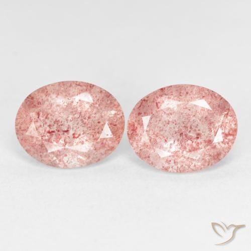 4.88ctw Naturale Rosa chiaro Quarzo Fragola, Ovale, Trasparente
