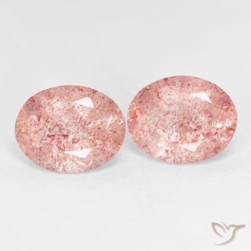 Gemme di Quarzo fragola Rosa chiaro naturale da 4.88 ct, Ovale, Trasparente