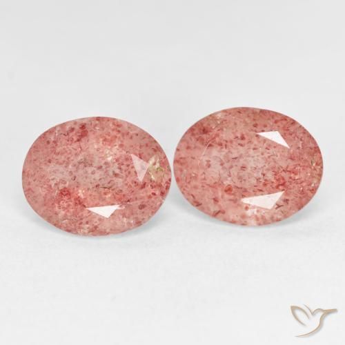 Gemme di Quarzo fragola Rosa arancio naturale da 4.91 ct, Ovale, Trasparente