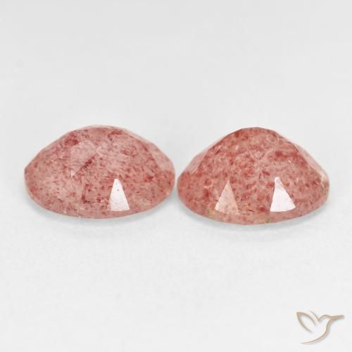 Gemme di Quarzo fragola Rosa arancio naturale da 4.91 ct, Ovale, Trasparente