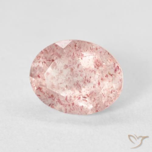 Quarzo fragola Rosa chiaro naturale da 2.74 ct, Ovale, Trasparente