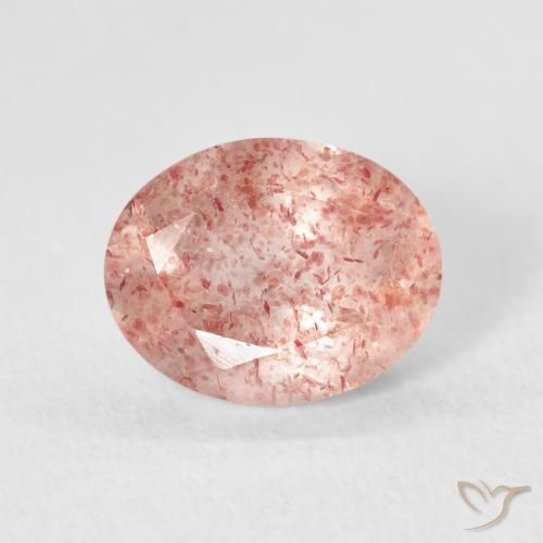 2.61ct Naturale Rosa arancio Quarzo Fragola, Ovale, Trasparente