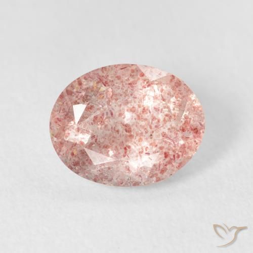 2.31ct Naturale Rosa chiaro Quarzo Fragola, Ovale, Trasparente