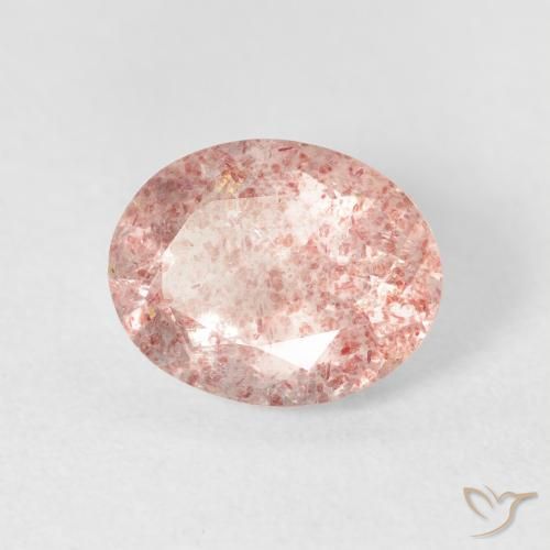 Quarzo fragola Rosa chiaro naturale da 2.31 ct, Ovale, Trasparente
