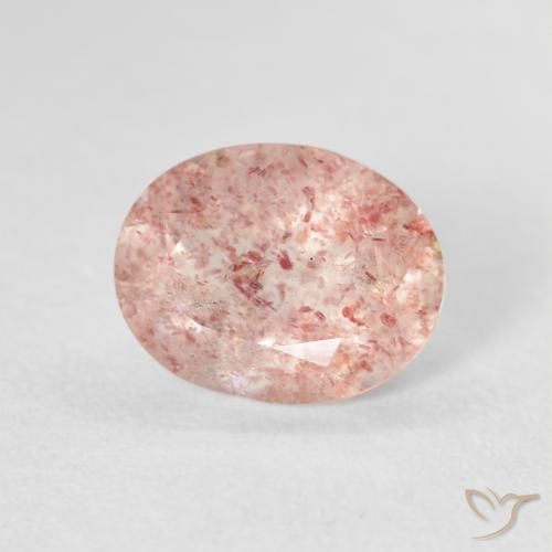 Quarzo fragola Rosa chiaro naturale da 2.51 ct, Ovale, Trasparente