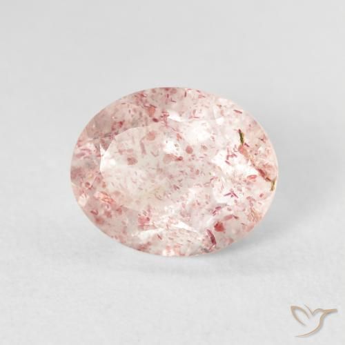 Quarzo fragola Rosa chiaro naturale da 2.65 ct, Ovale, Trasparente