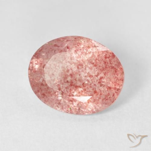 Quarzo fragola Rosa chiaro naturale da 2.88 ct, Ovale, Trasparente