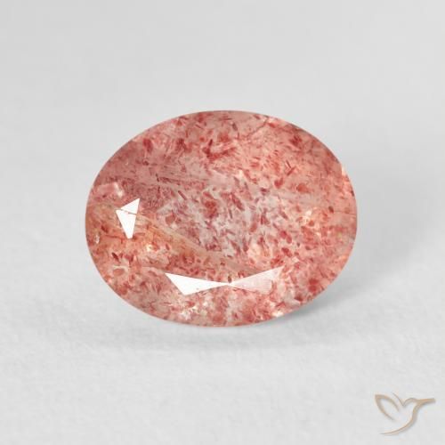 2.44ct Naturale Rosa medio Quarzo Fragola, Ovale, Trasparente