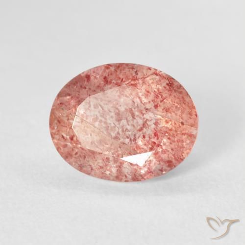 Quarzo fragola Rosa medio naturale da 2.44 ct, Ovale, Trasparente