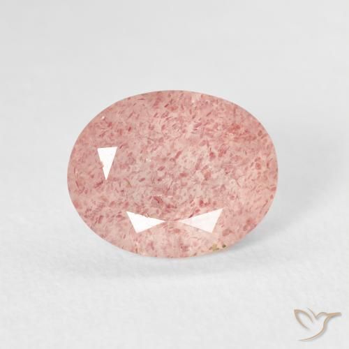 2.66ct Naturale Rosa terroso Quarzo Fragola, Ovale, Trasparente