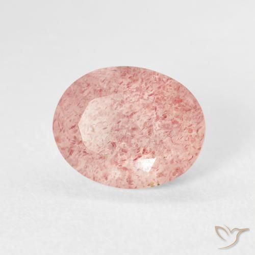 Quarzo fragola Rosa terroso naturale da 2.66 ct, Ovale, Trasparente