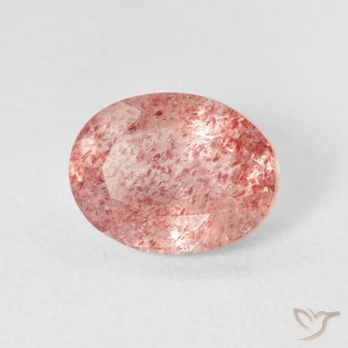Quarzo fragola Medium Light-Pink naturale da 2.44 ct, Ovale, Trasparente
