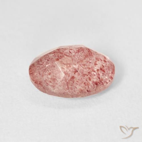 Quarzo fragola Medium Light-Pink naturale da 2.44 ct, Ovale, Trasparente