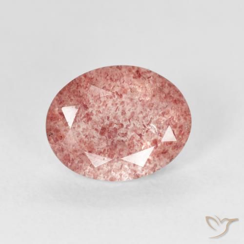 2.28ct Naturale Rosa rossastra Quarzo Fragola, Ovale, Trasparente