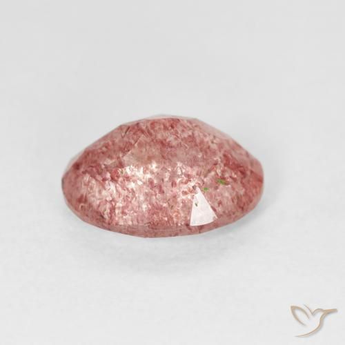 Quarzo fragola Rosa rossastra naturale da 2.28 ct, Ovale, Trasparente